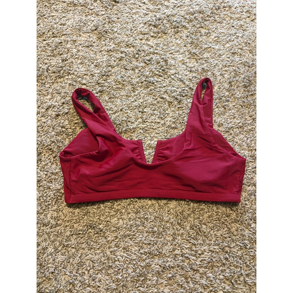 Shein red v-neck bikini top